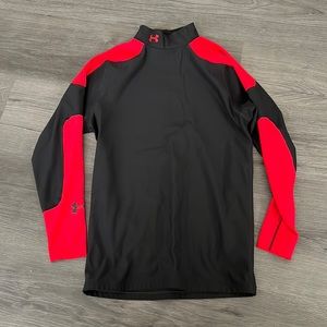 Under Armour cold gear moc neck shirt top men’s size XL extra large black red